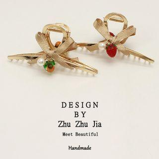 Fruit Faux Pearl Alloy Hair Clamp