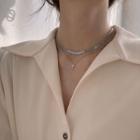 Cross Pendant Necklace / Sterling Silver Choker