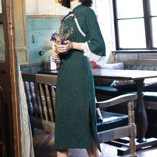 Traditional Chinese 3/4-sleeve Linen Dress