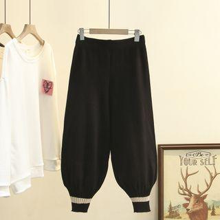 Wide-leg Knit Jogger Pants