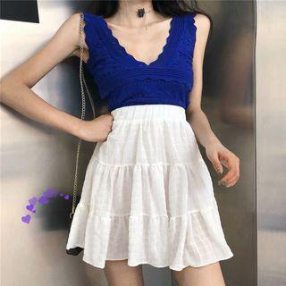 Knitted Sleeveless Top / A-line Skirt