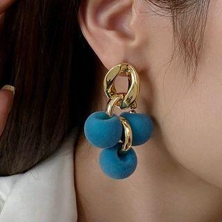 Velvet Bead Alloy Dangle Earring