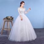 Lace 3/4-sleeve Wedding Ball Gown