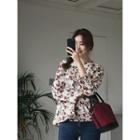 V-neck Floral Pattern Empire Top