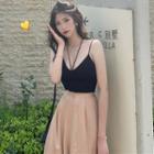 Plain Camisole / Cropped Wide-leg Pants