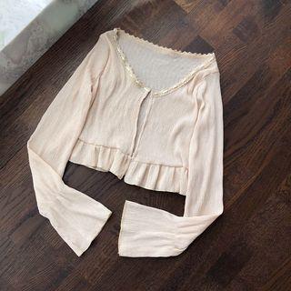 Cropped Open Front Light Jacket