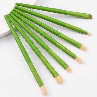 Set Of 7: Eye Makeup Brush Set Of 7 - Green - One Size