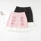 Chiffon Panel Mini Fitted Skirt