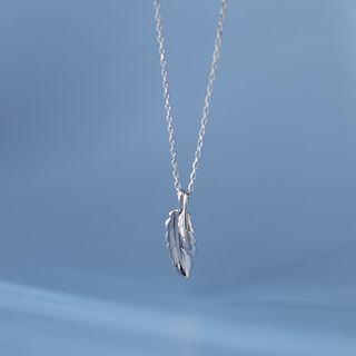 Leaf Pendant Sterling Silver Necklace Necklace - S925 Silver - Silver - One Size