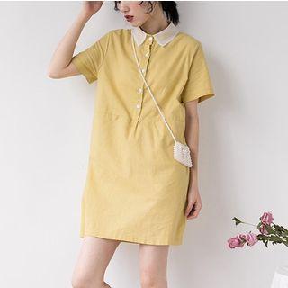 Short-sleeve Polo Dress Curcumin - One Size