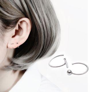 925 Sterling Silver Non-matching Open Hoop Earring