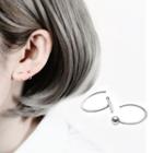 925 Sterling Silver Non-matching Open Hoop Earring