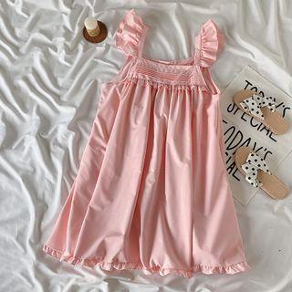 Wood Ear Trim Spaghetti-strap Dress