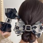 Flower Mesh Bow Hair Clip