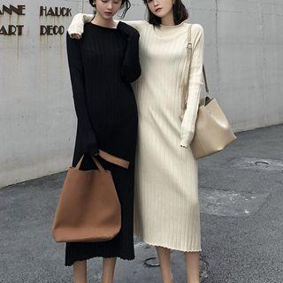 Semi High-neck Knit Dress