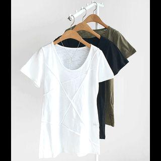 Seam-detail T-shirt