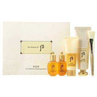 The History Of Whoo - Gongjinhyang Ul Gold Peel Off Mask Special Set: Peel Off Mask 80ml + Inyang Balancer 20ml + Emulsion 20ml + Foam Cleanser 40ml 5pcs