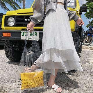 High Waist Midi Tiered Skirt