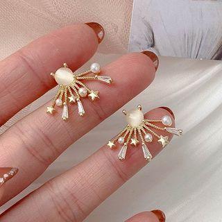 Alloy Firework Earring 1 Pair - 925 Silver - Firework - One Size