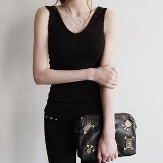 V-neck Distressed Tank Top