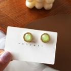 Gemstone Earring 1 Pair - S925 Silver - Light Green - One Size