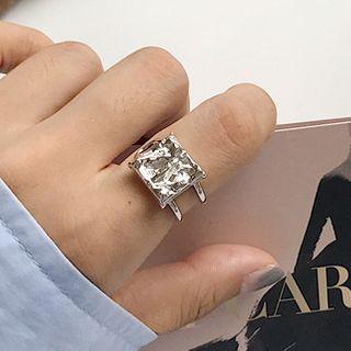 Geometry Layered Open Ring K688 - Silver - One Size