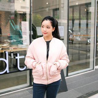 Flap-pocket Zip-up Flight Jacket