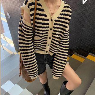 Striped Cardigan Stripes - Yellow & Black - One Size
