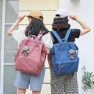 Bear Accent Canvas Backpack