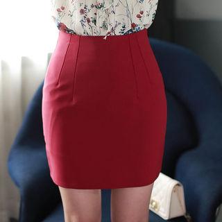 High-waist Pencil Mini Skirt
