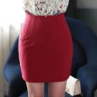 High-waist Pencil Mini Skirt