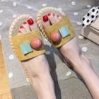 Bead Flat Slide Sandals