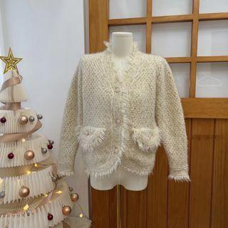 Fringe Cardigan Almond - One Size