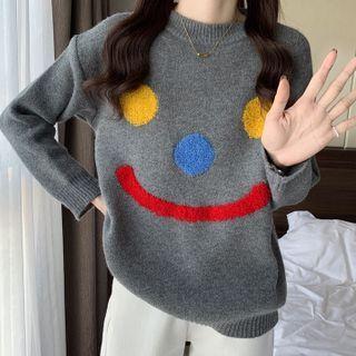 Smiley Face Long-sleeve Sweater