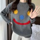 Smiley Face Long-sleeve Sweater