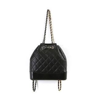 Chain-strap Quilted Sling Bag Black - One Size