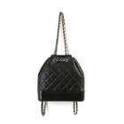Chain-strap Quilted Sling Bag Black - One Size