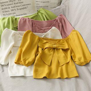 Boanteck Ribbon-accent Knit Top In 8 Colors