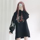 Crane Long-sleeve Slim-fit Dress