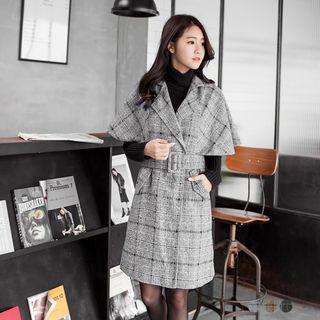 Grid Belted Duster Coat