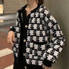 Bear Cardigan / Long-sleeve A-line Dress