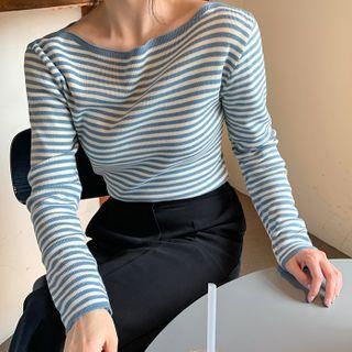 Boatneck Striped Sweater