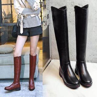 Chunky Heel Long Boots