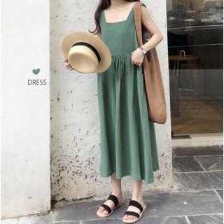 Sleeveless Midi Dress Green - One Size
