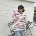 Cake Embroidery Striped Sweater