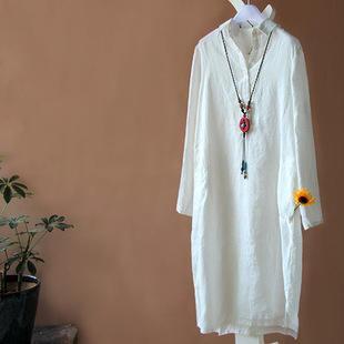 Long Sleeved Stand-collar Shirtdress