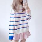 Color-block Stripe Long-sleeve Knit Sweater As Shown In Figure - One Size