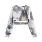 Tie-dyed Cut Out Cropped Sweatshirt