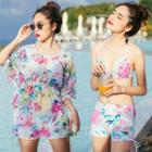Set: Floral Tankini + Cover-up