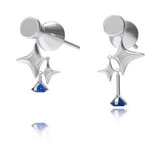 Star Asymmetrical Alloy Dangle Earring 1 Pair - Silver - One Size